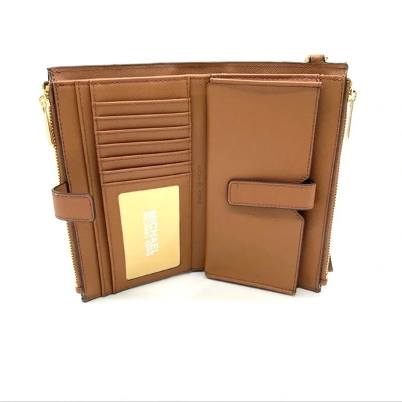 Michael Kors Large Charlotte Tote Bag & Double Zip Wallet Brown (NWT) - Picture 8 of 12